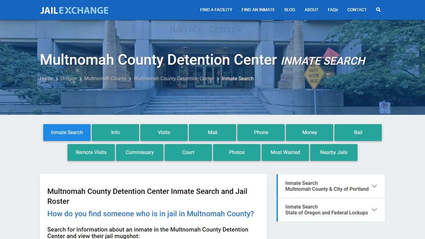 Multnomah County Detention Center Inmate Search - Jail Exchange